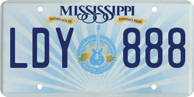 MS license plate LDY888