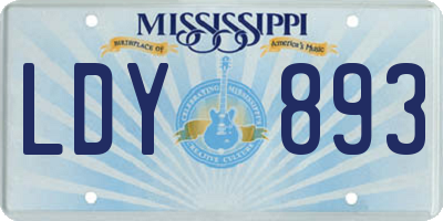 MS license plate LDY893