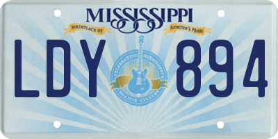 MS license plate LDY894