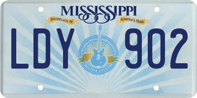 MS license plate LDY902