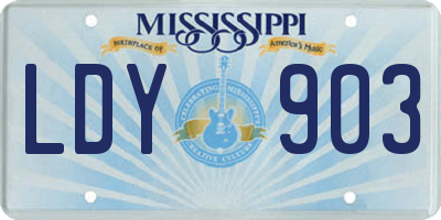 MS license plate LDY903