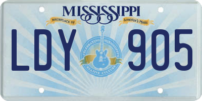 MS license plate LDY905
