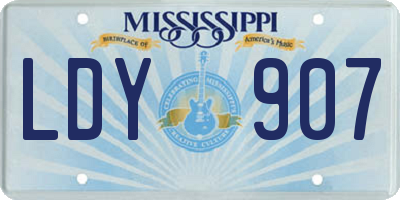 MS license plate LDY907