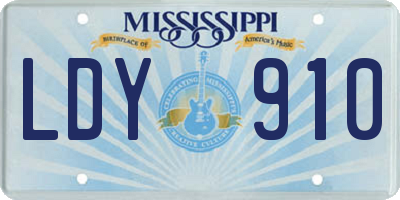 MS license plate LDY910