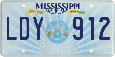 MS license plate LDY912