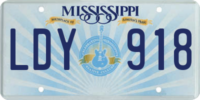 MS license plate LDY918
