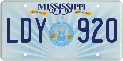 MS license plate LDY920