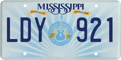 MS license plate LDY921