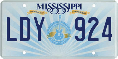 MS license plate LDY924