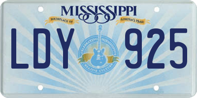 MS license plate LDY925