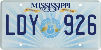 MS license plate LDY926
