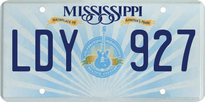 MS license plate LDY927