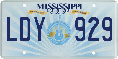 MS license plate LDY929