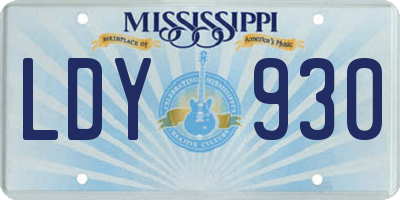 MS license plate LDY930