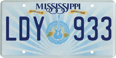 MS license plate LDY933