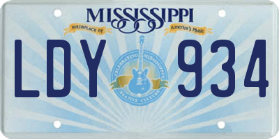 MS license plate LDY934