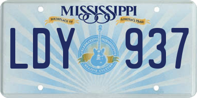 MS license plate LDY937