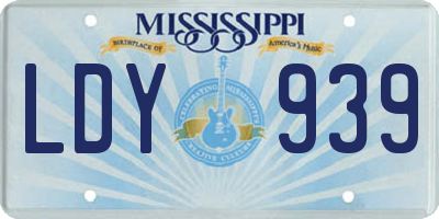 MS license plate LDY939