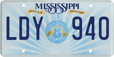 MS license plate LDY940