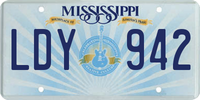MS license plate LDY942
