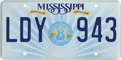 MS license plate LDY943