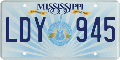 MS license plate LDY945