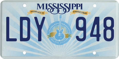 MS license plate LDY948