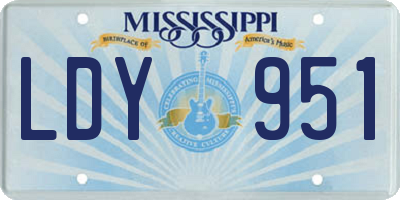 MS license plate LDY951