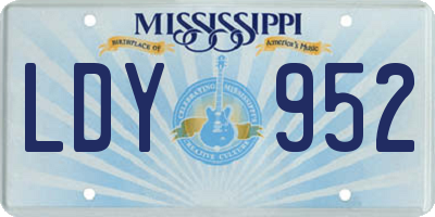 MS license plate LDY952