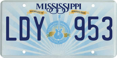 MS license plate LDY953