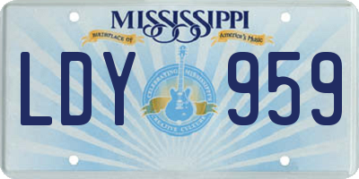 MS license plate LDY959