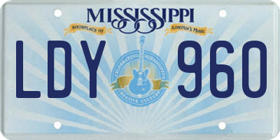 MS license plate LDY960