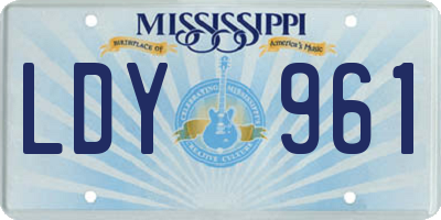 MS license plate LDY961