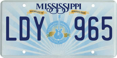 MS license plate LDY965