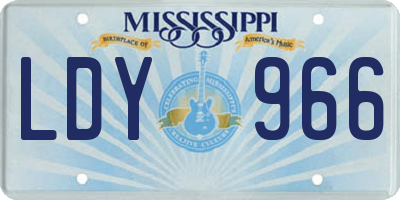MS license plate LDY966