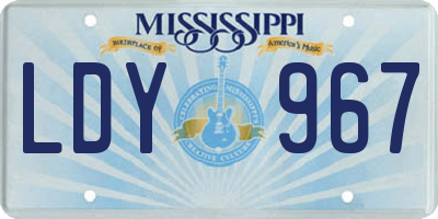 MS license plate LDY967