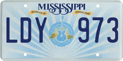 MS license plate LDY973