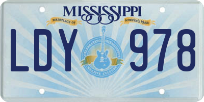 MS license plate LDY978