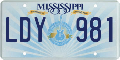 MS license plate LDY981