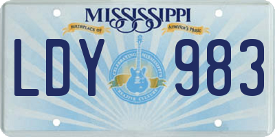 MS license plate LDY983