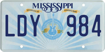 MS license plate LDY984