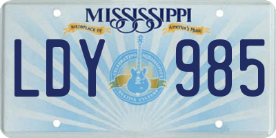 MS license plate LDY985