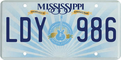 MS license plate LDY986