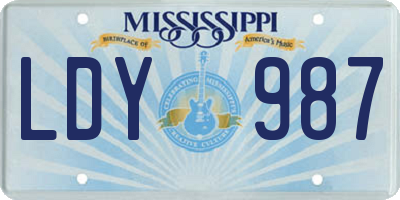 MS license plate LDY987