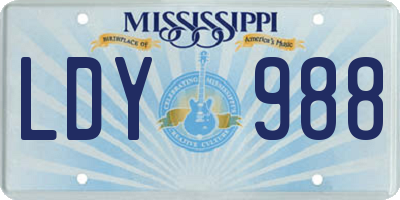 MS license plate LDY988