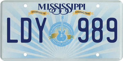 MS license plate LDY989