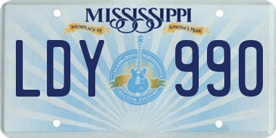 MS license plate LDY990