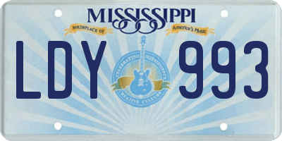 MS license plate LDY993