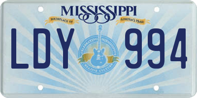 MS license plate LDY994