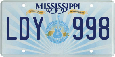 MS license plate LDY998